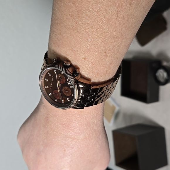 Michael Kors Ritz Chronograph Bronze Watch MK5547 - Picture 8 of 12